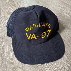 Vintage US Navy Warhawks VA-97 Trucker Hat | Military Squadron USA Made